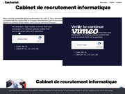 Détails : Factoriel, cabinet de recrutement informatique